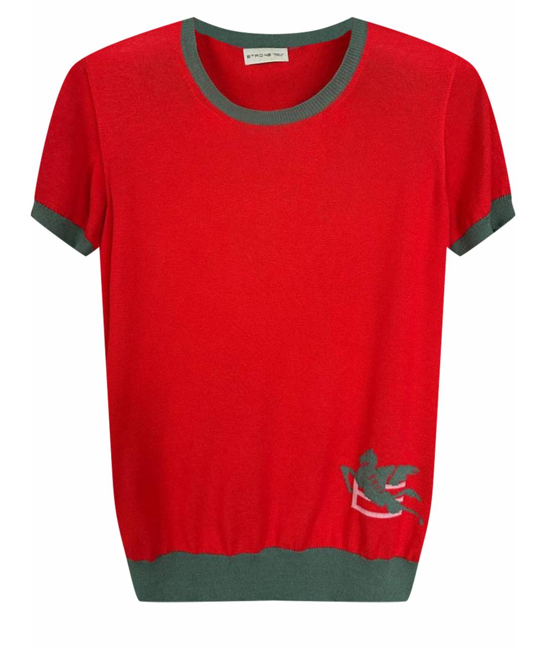 ETRO Красная шелковая футболка, фото 1