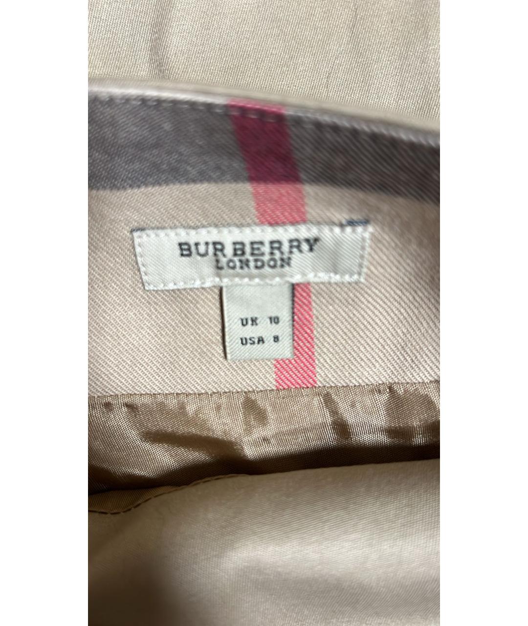 BURBERRY Бежевая юбка миди, фото 2