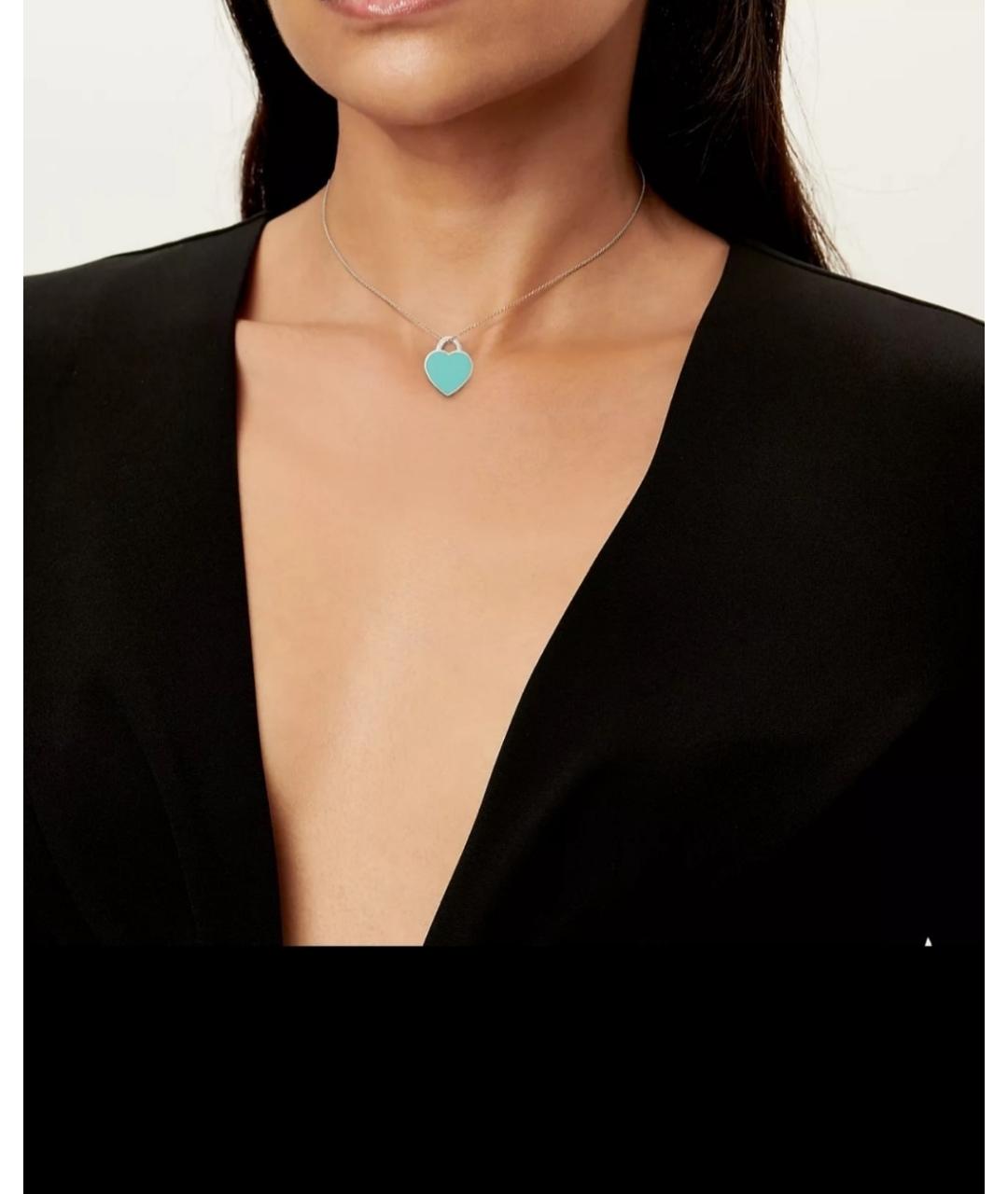 TIFFANY&CO Бирюзовая серебряная подвеска, фото 9