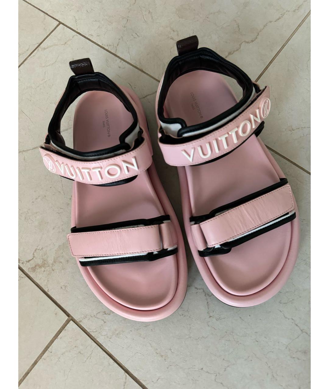 LOUIS VUITTON PRE-OWNED Розовые кожаные сандалии, фото 2