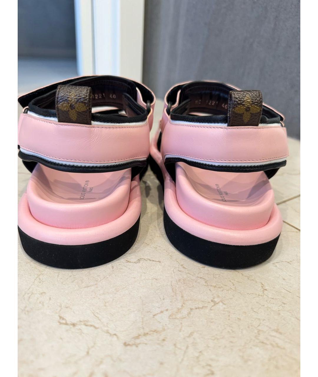 LOUIS VUITTON PRE-OWNED Розовые кожаные сандалии, фото 4