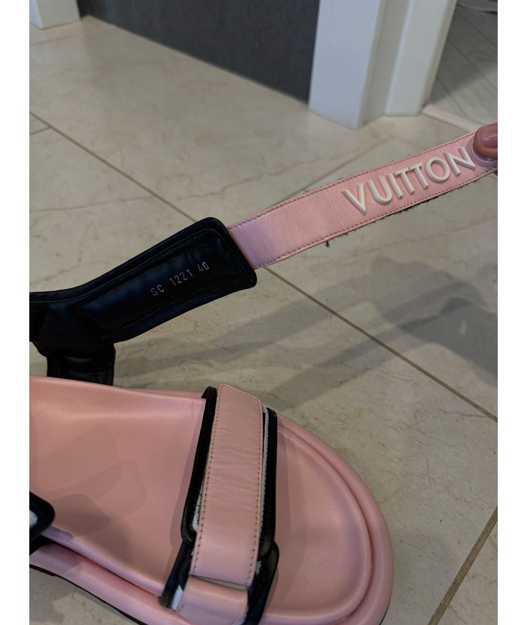 LOUIS VUITTON PRE-OWNED Розовые кожаные сандалии, фото 5