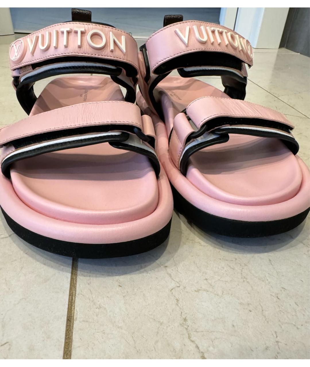 LOUIS VUITTON PRE-OWNED Розовые кожаные сандалии, фото 3