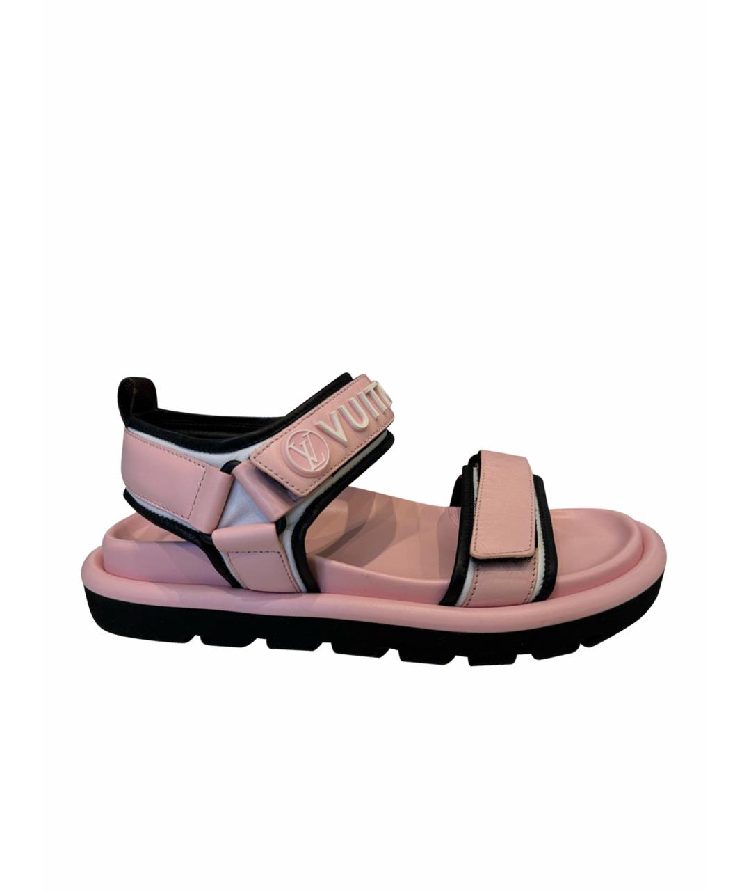 LOUIS VUITTON PRE-OWNED Розовые кожаные сандалии, фото 1