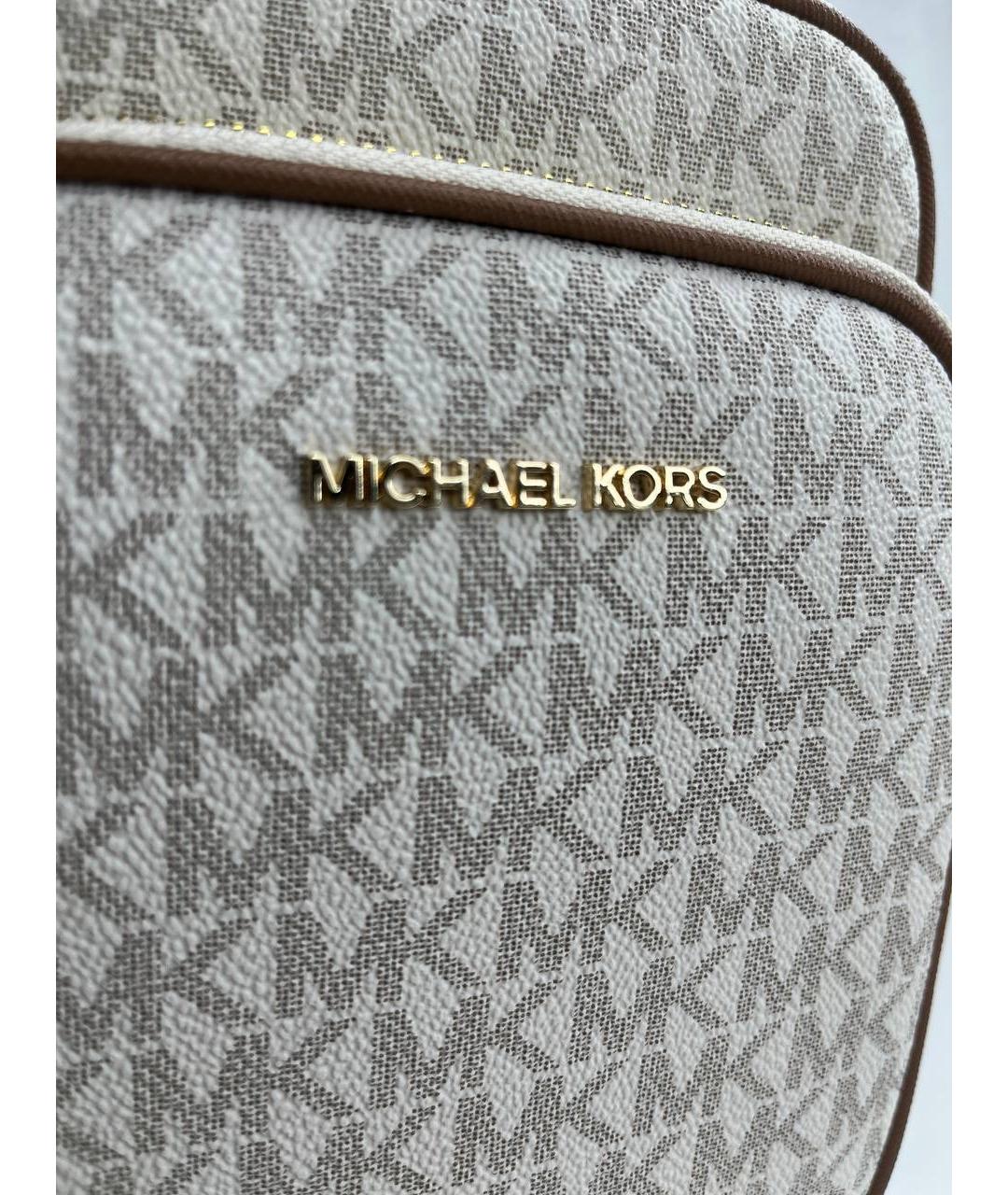 MICHAEL KORS Бежевая сумка через плечо из искусственной кожи, фото 3