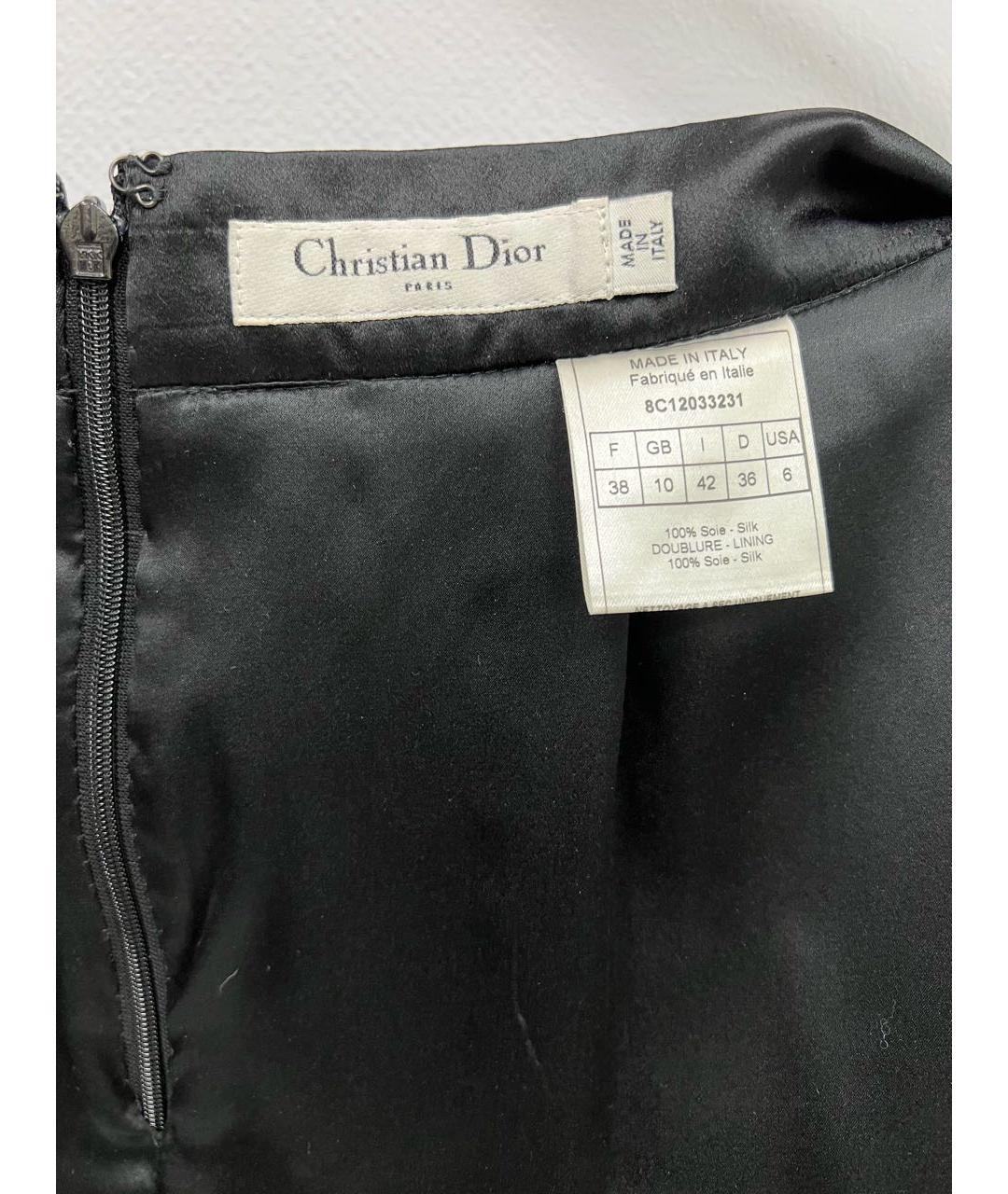 CHRISTIAN DIOR Черный шелковый костюм с юбками, фото 6