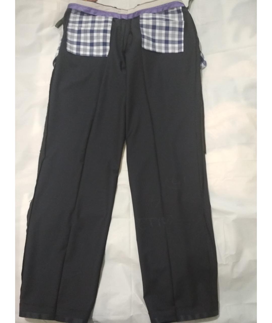 ETRO Темно-синие шерстяные классические брюки, фото 5