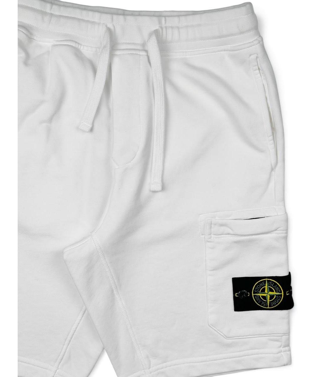 STONE ISLAND Белые хлопковые шорты, фото 2