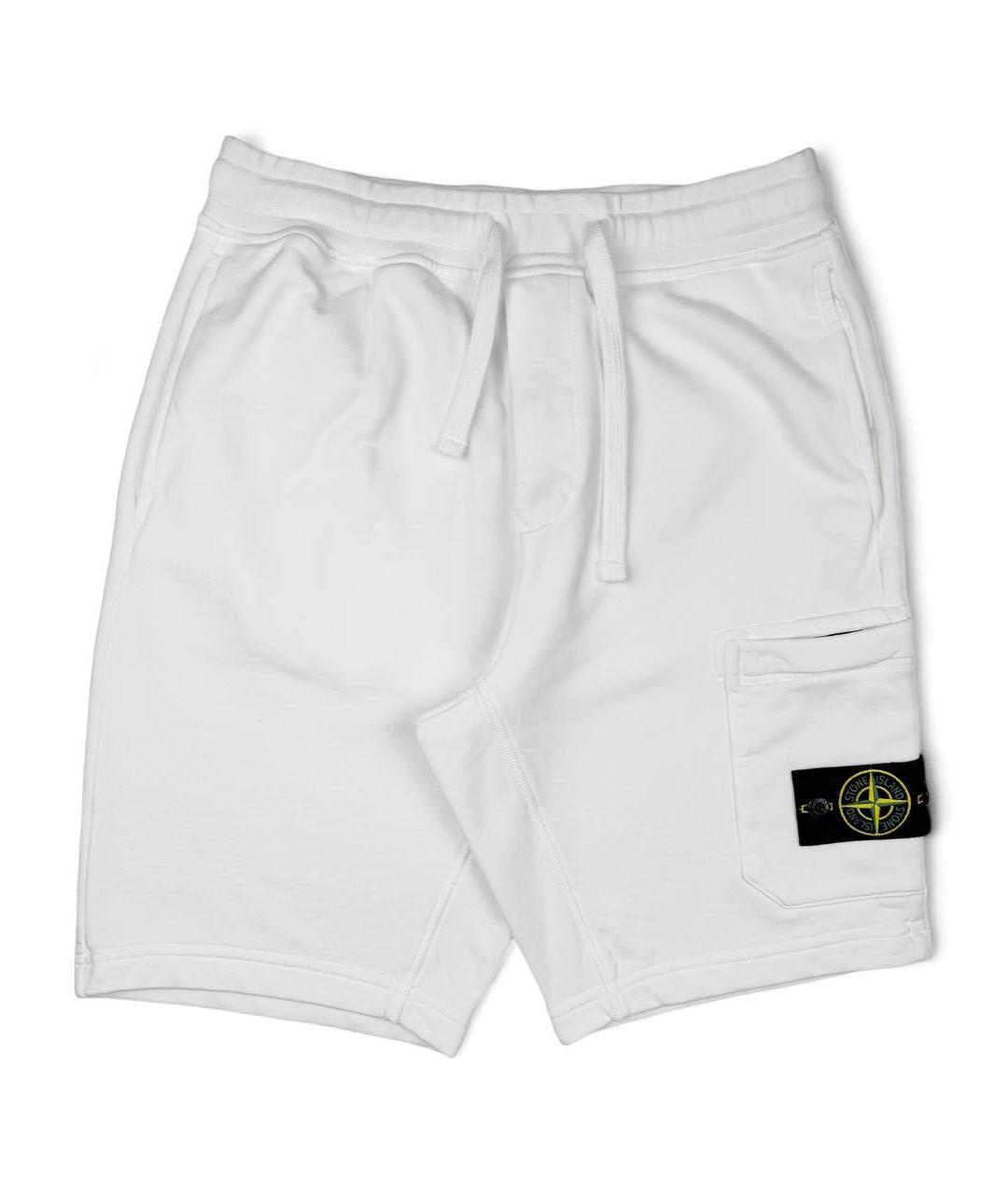 STONE ISLAND Белые хлопковые шорты, фото 6