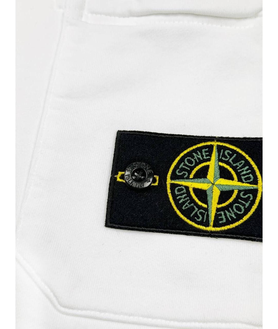 STONE ISLAND Белые хлопковые шорты, фото 4