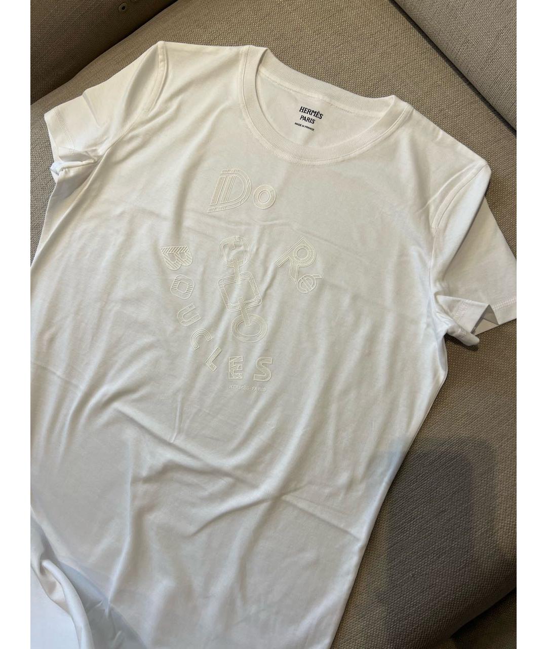 HERMES PRE-OWNED Белая хлопковая футболка, фото 4