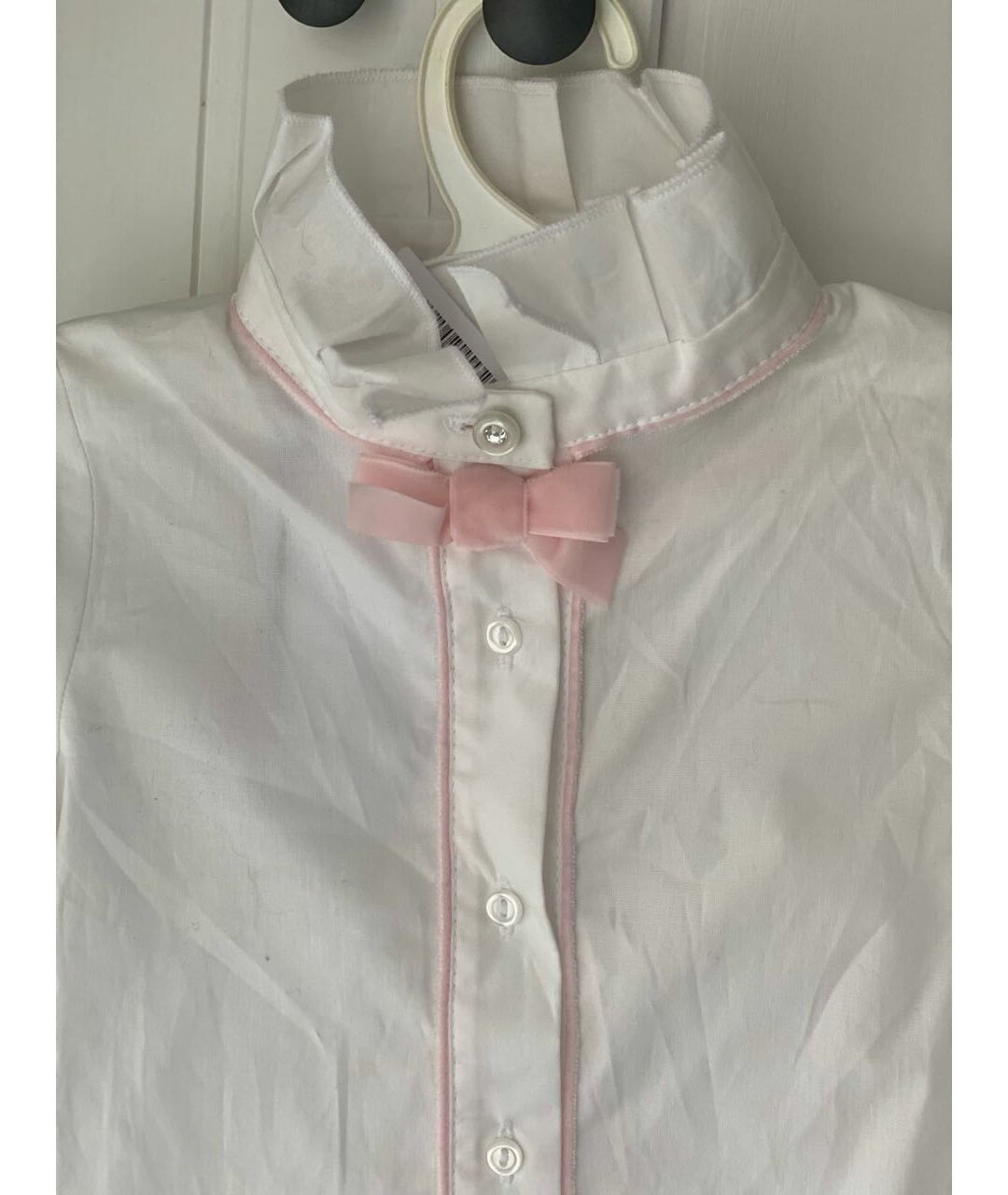 LAPIN HOUSE Белая хлопковая блузка для девочек, фото 4