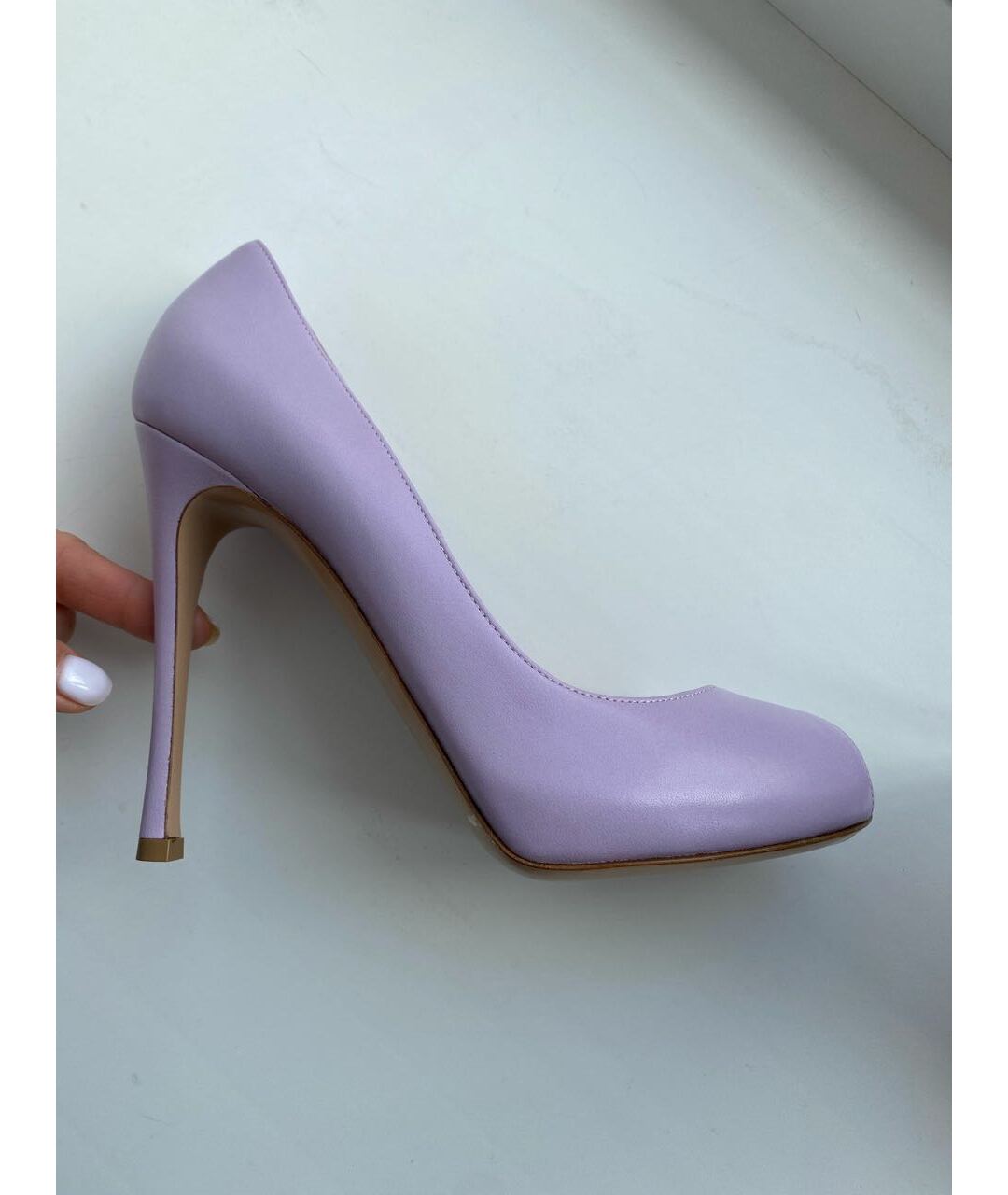 GIANVITO ROSSI Фиолетовые кожаные туфли, фото 5