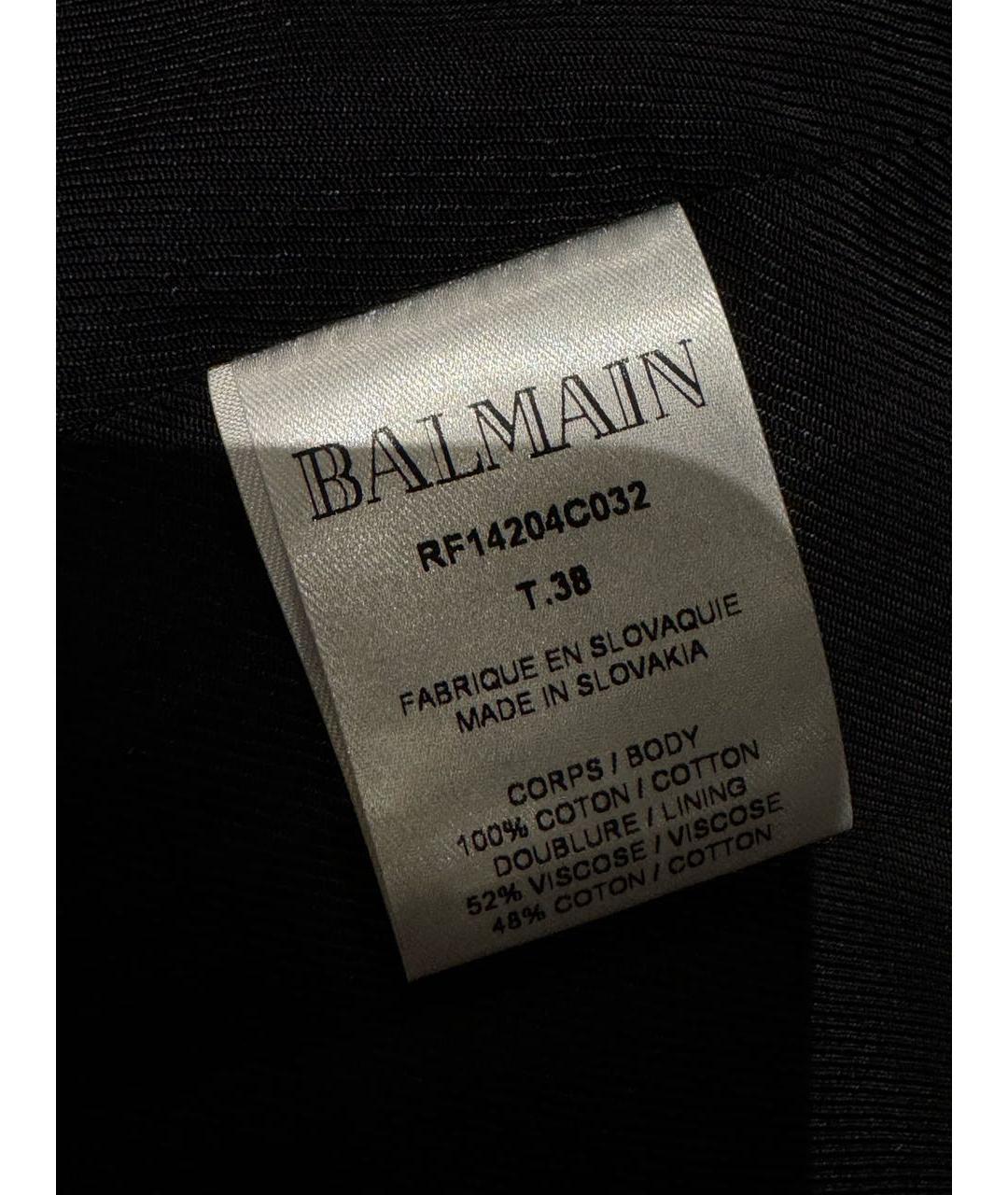 BALMAIN Черная хлопковая юбка мини, фото 5