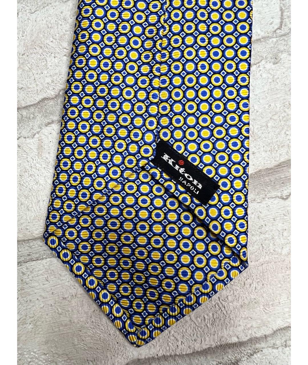 KITON Желтый шелковый галстук, фото 3