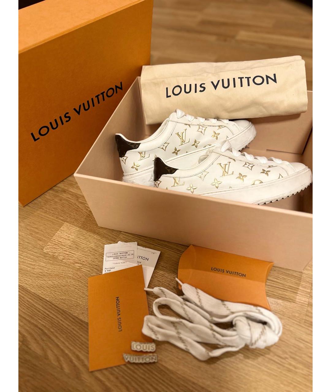 LOUIS VUITTON PRE-OWNED Белые кожаные кроссовки, фото 5