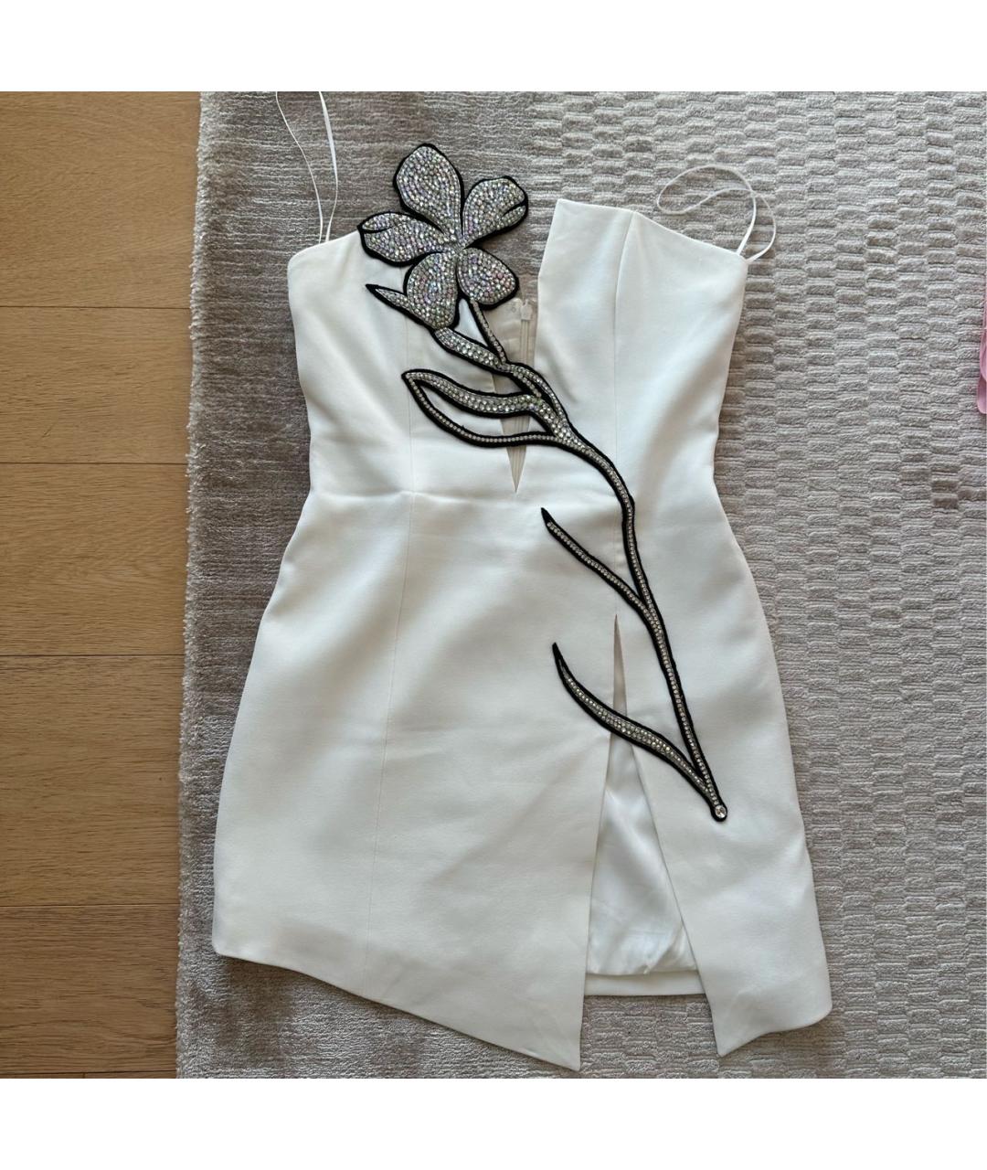 DAVID KOMA Белое ацетатное коктейльное платье, фото 5