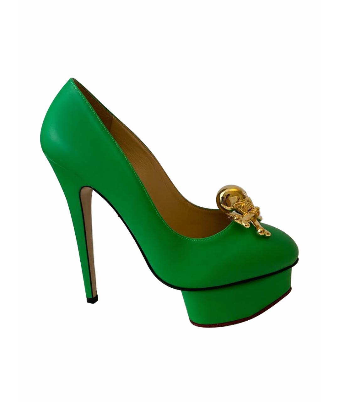CHARLOTTE OLYMPIA Зеленые кожаные туфли, фото 1