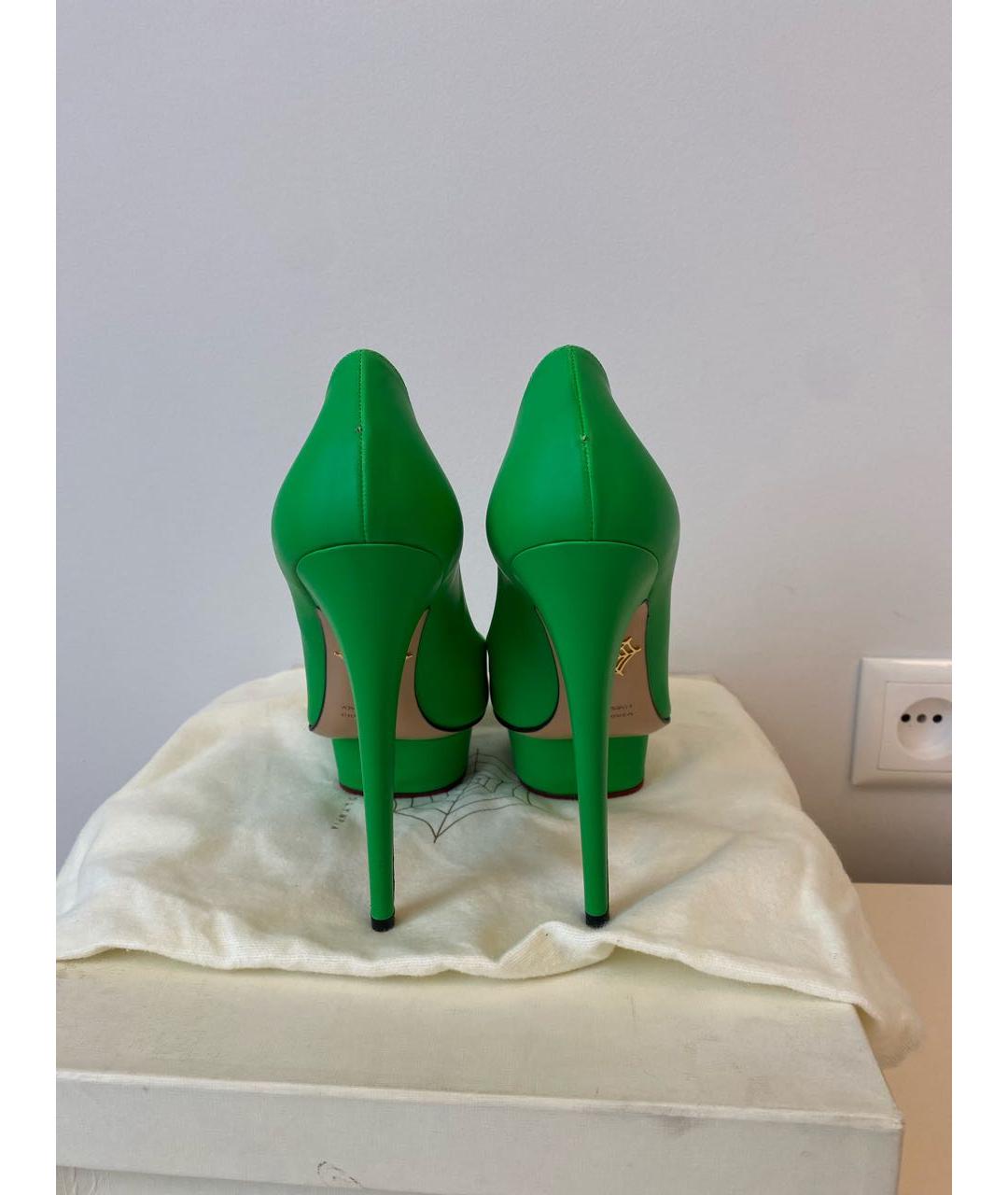 CHARLOTTE OLYMPIA Зеленые кожаные туфли, фото 4