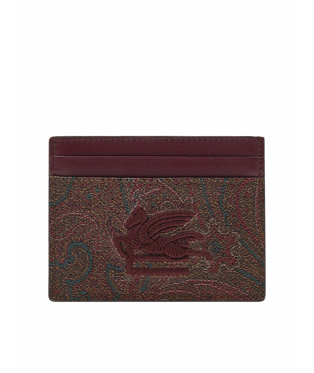 ETRO Бордовый кожаный кардхолдер, фото 1