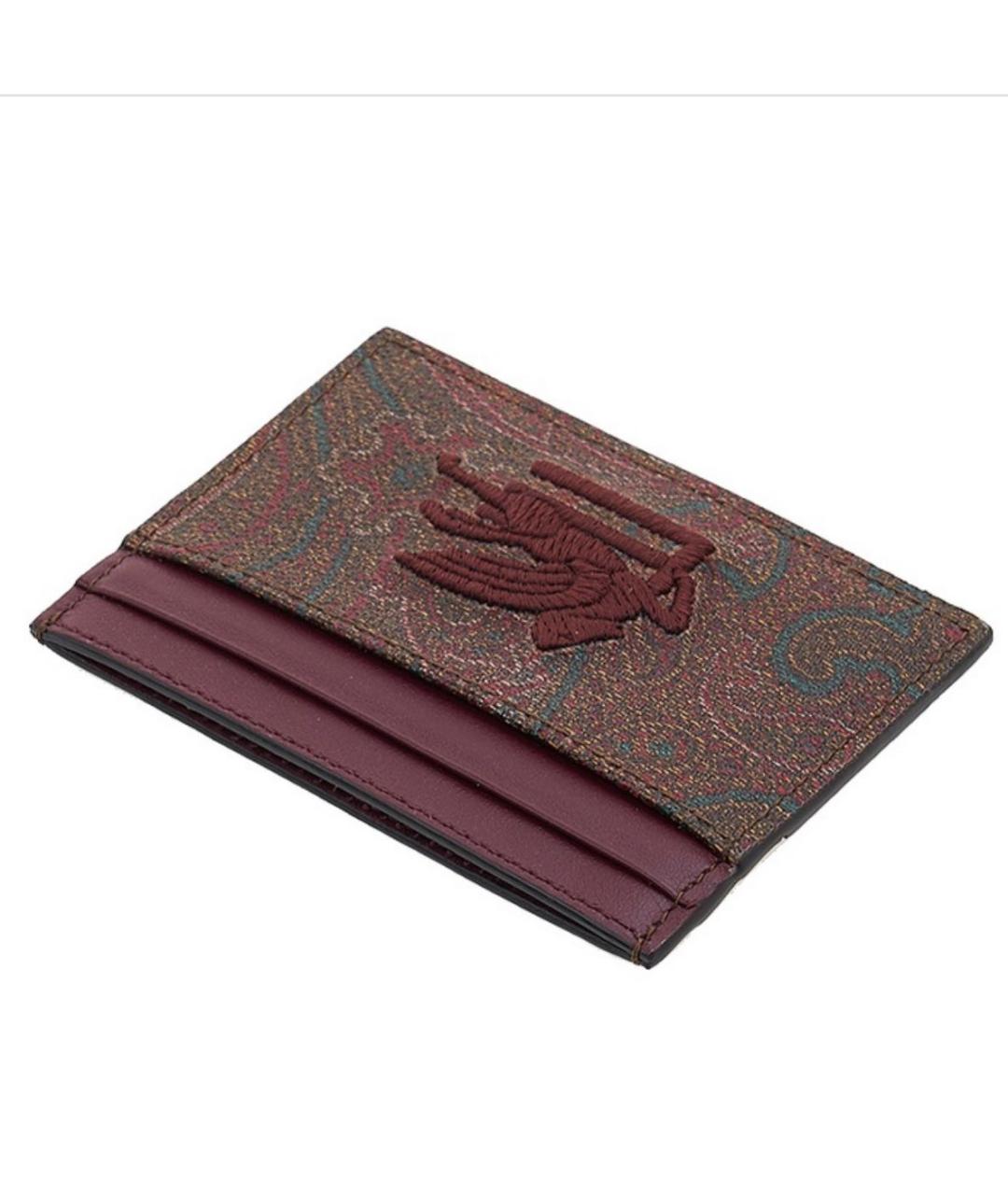 ETRO Бордовый кожаный кардхолдер, фото 3
