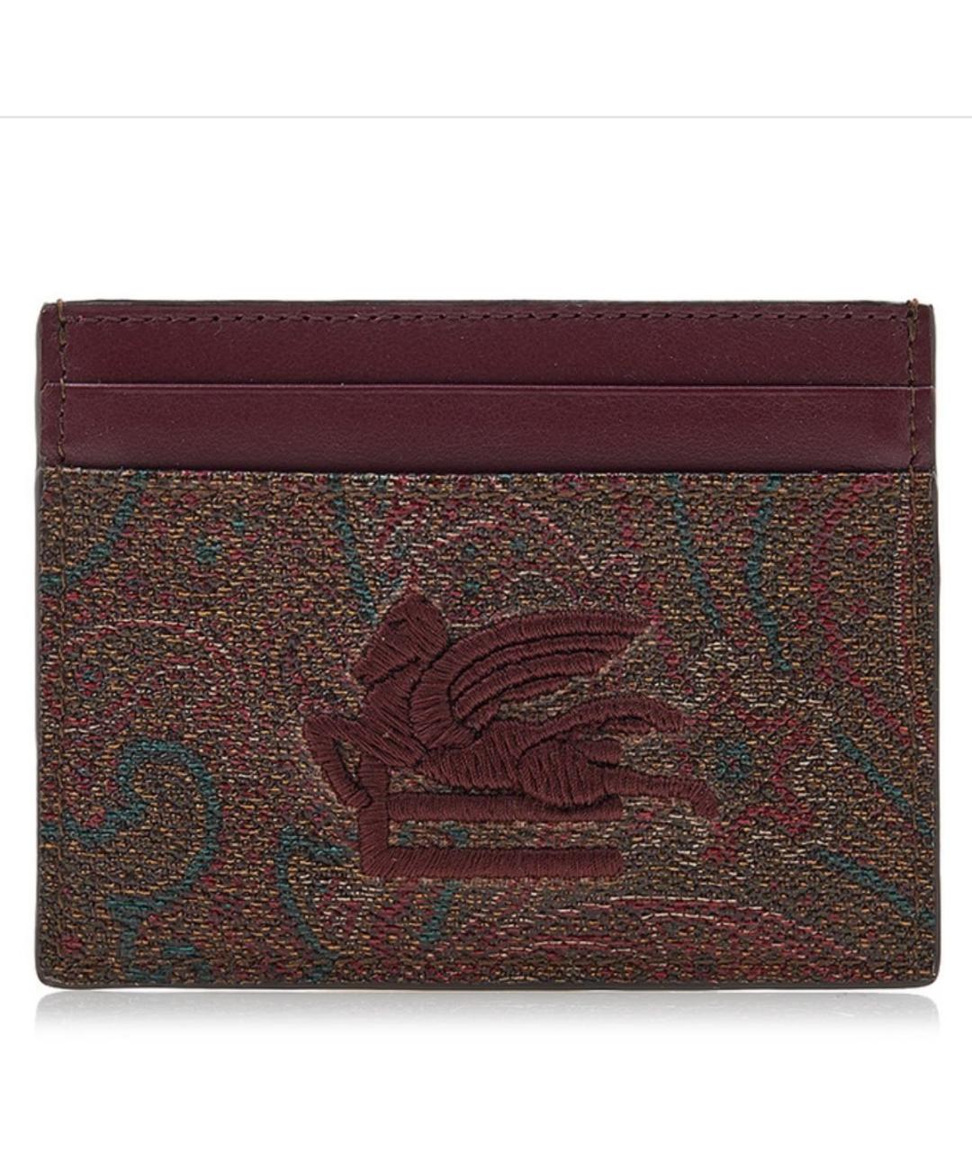 ETRO Бордовый кожаный кардхолдер, фото 6