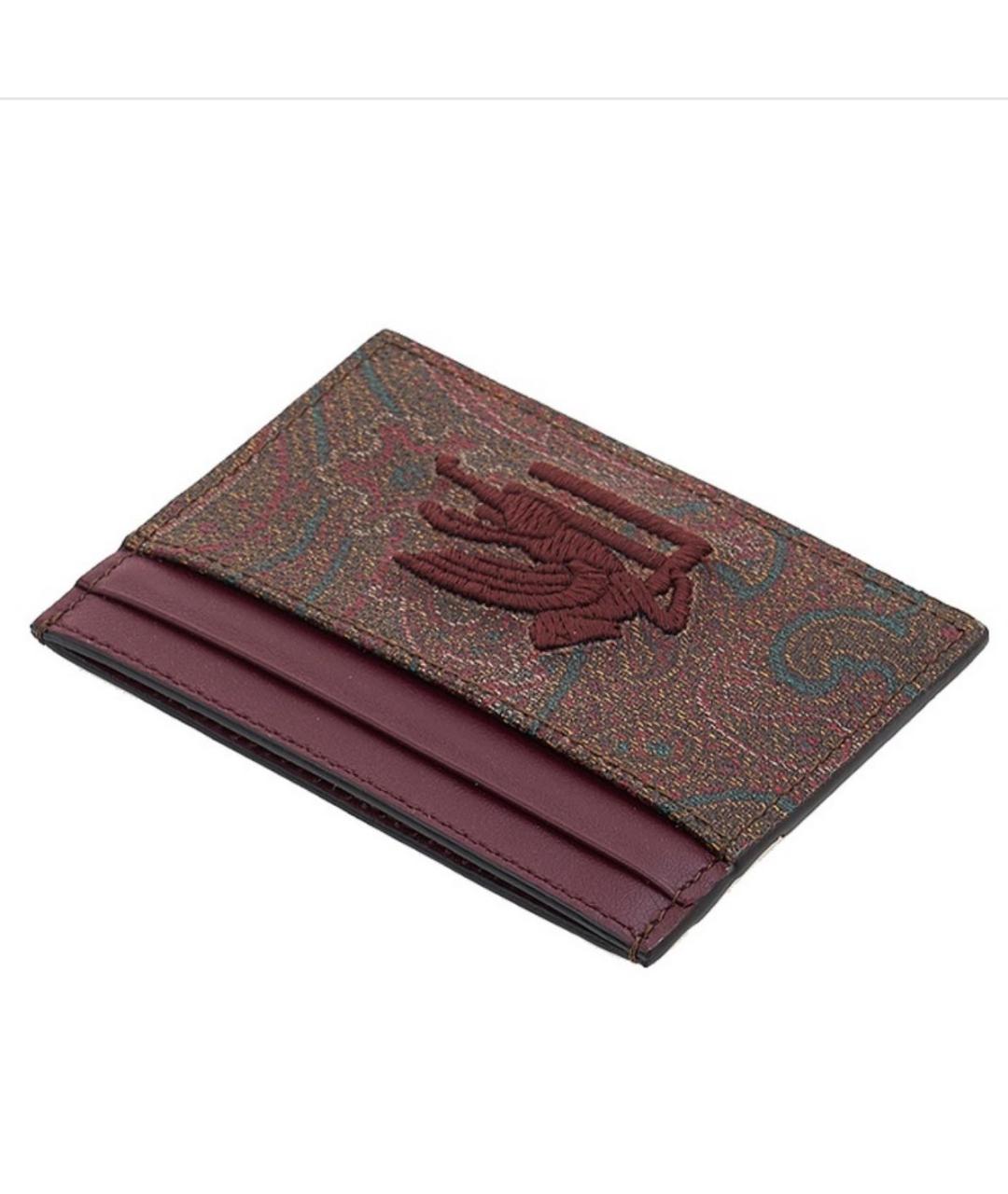 ETRO Бордовый кожаный кардхолдер, фото 5