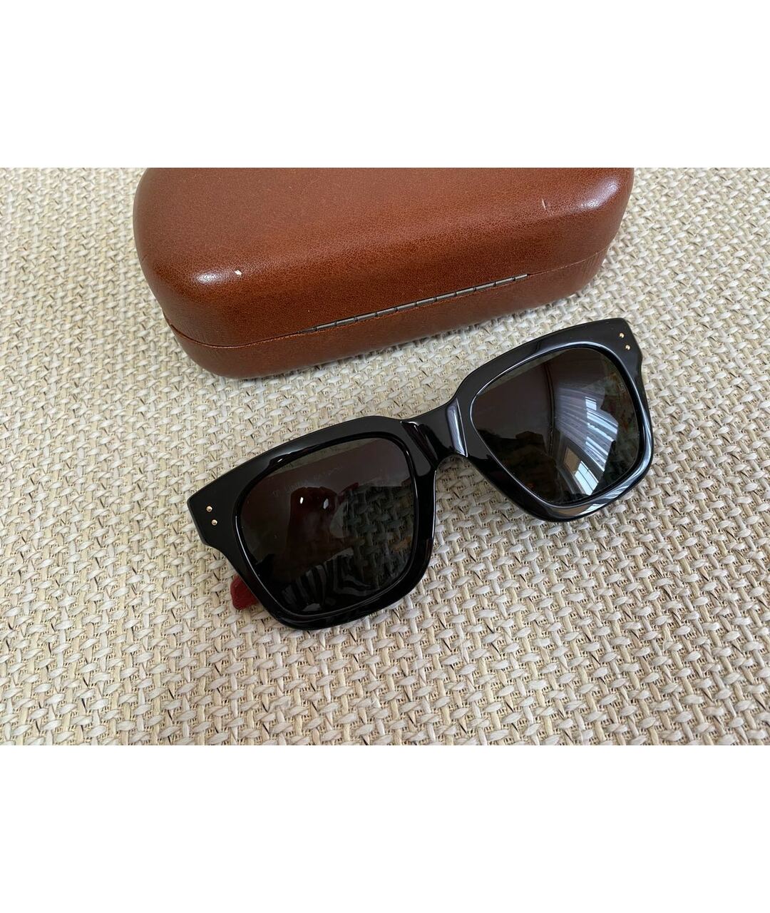 LINDA FARROW Черные пластиковые солнцезащитные очки, фото 3