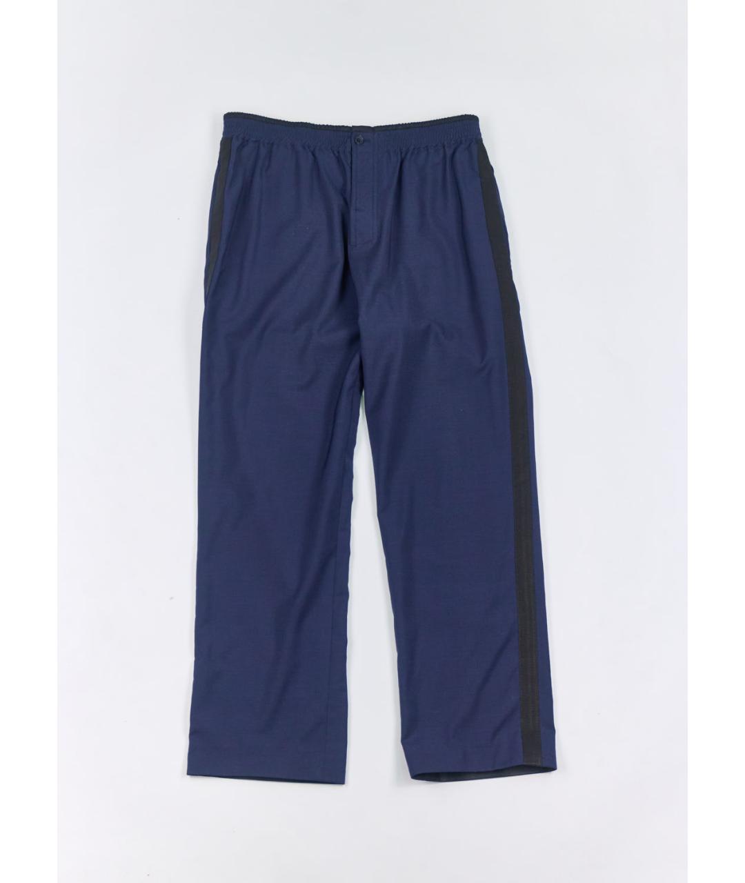 HERMES PRE-OWNED Синие шерстяные повседневные брюки, фото 5