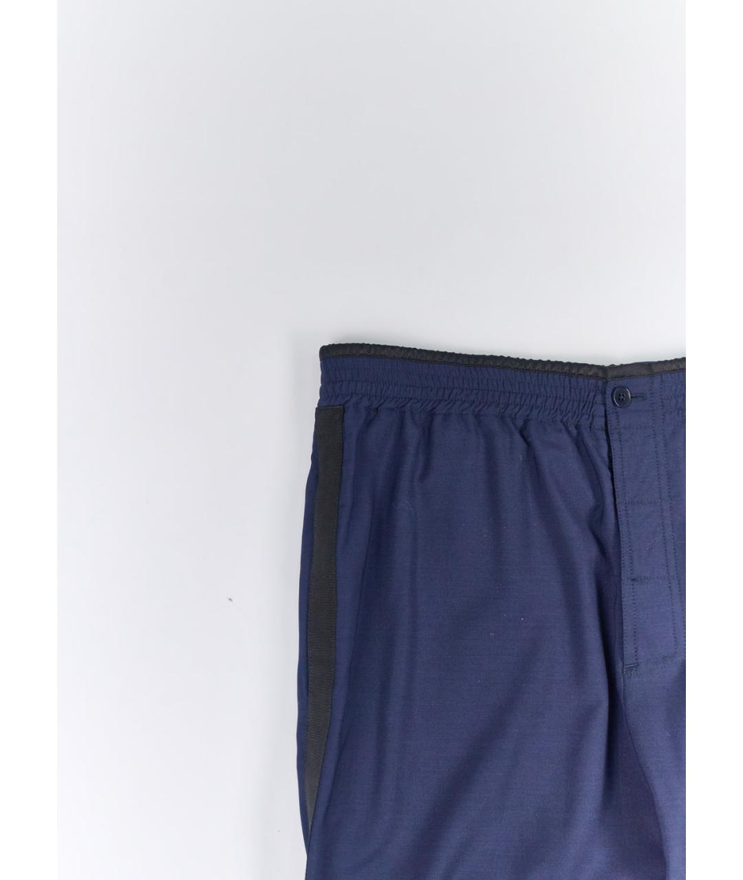 HERMES PRE-OWNED Синие шерстяные повседневные брюки, фото 4