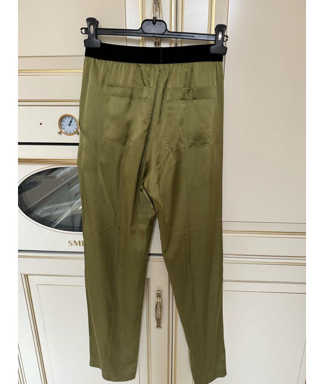 TOM FORD Зеленые шелковые прямые брюки, фото 2