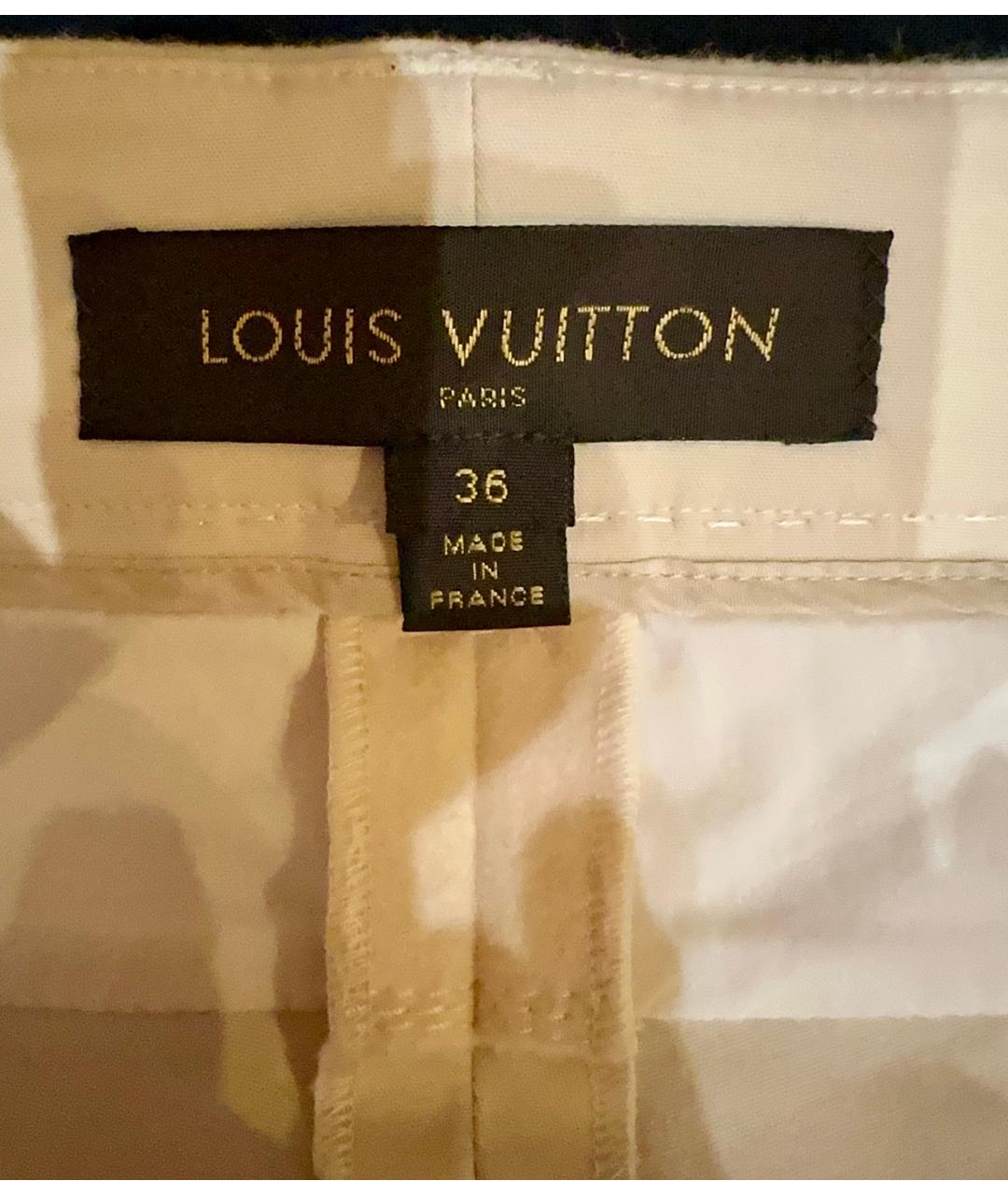 LOUIS VUITTON PRE-OWNED Бежевые хлопко-эластановые брюки узкие, фото 3