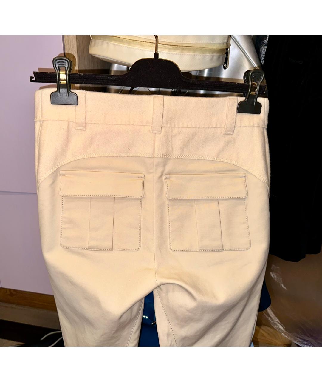 LOUIS VUITTON PRE-OWNED Бежевые хлопко-эластановые брюки узкие, фото 5
