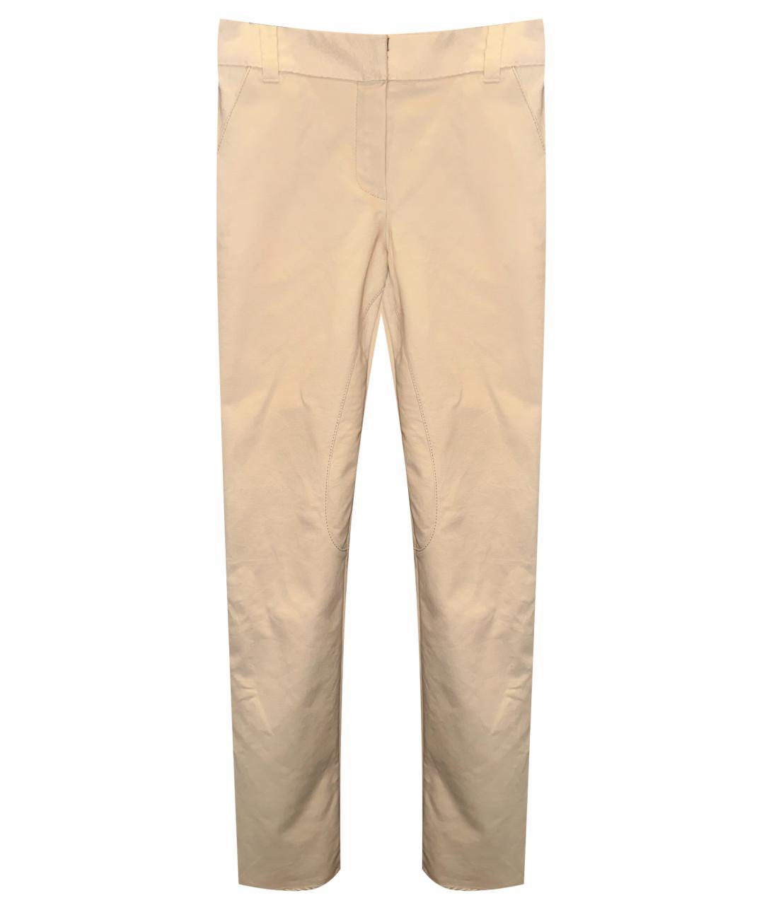 LOUIS VUITTON PRE-OWNED Бежевые хлопко-эластановые брюки узкие, фото 1