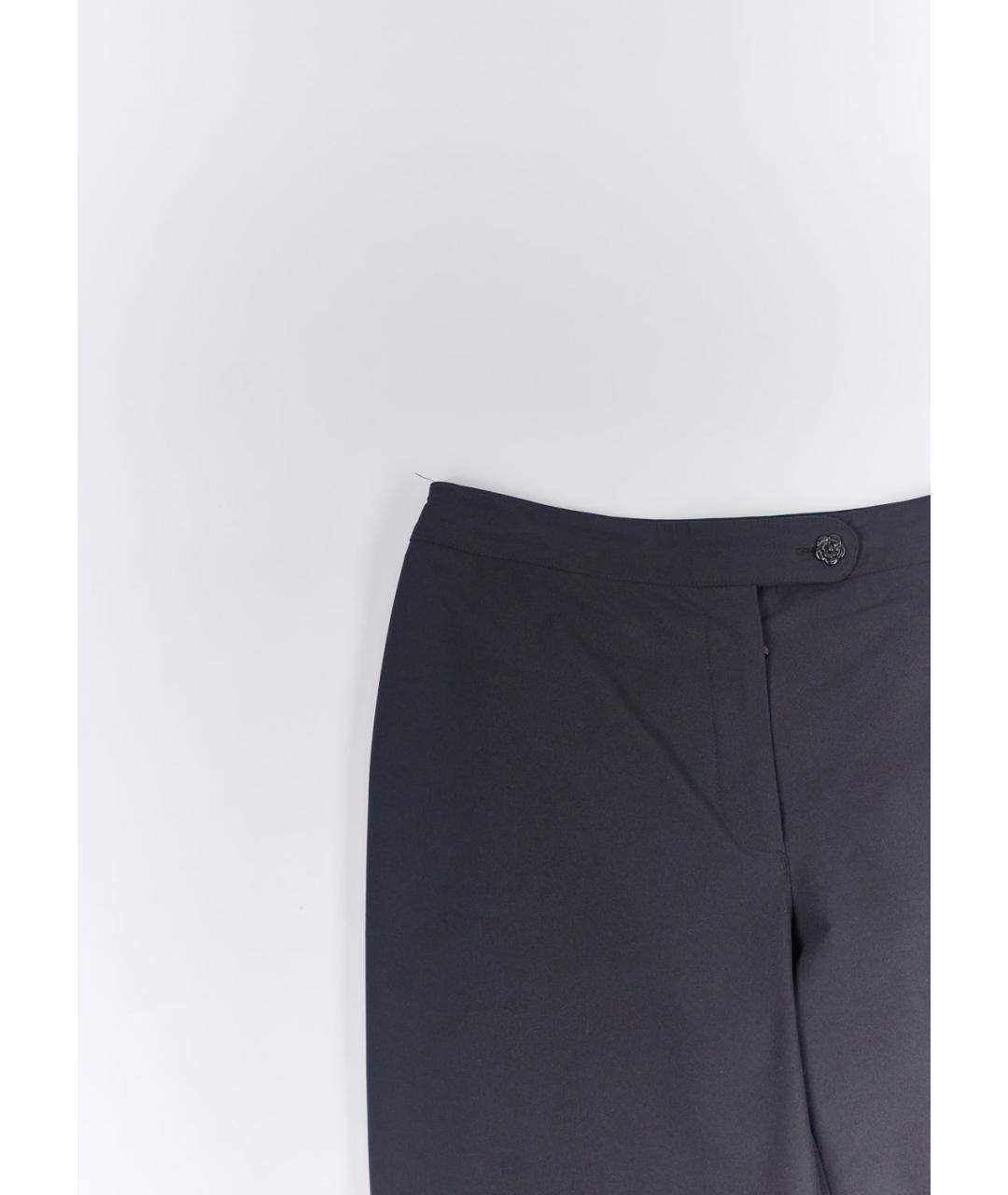 CHANEL Черные полиамидовые прямые брюки, фото 4