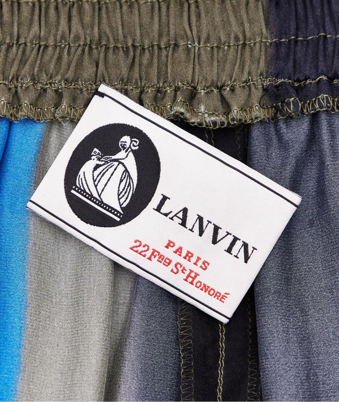 LANVIN Мульти полиэстеровые прямые брюки, фото 5