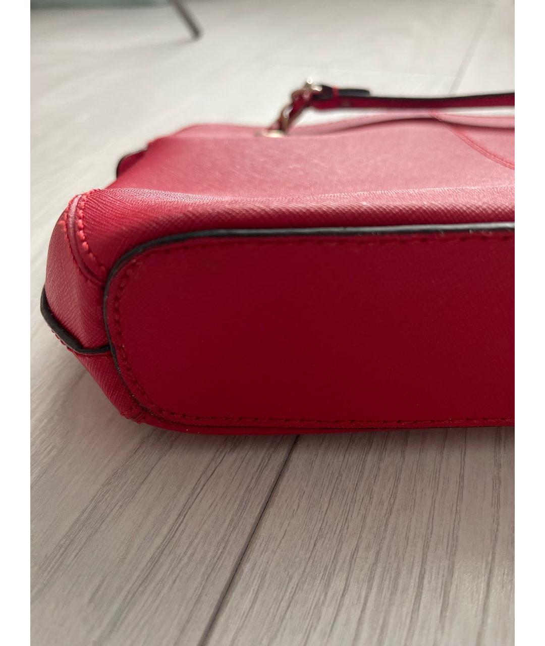 DKNY Красная кожаная сумка через плечо, фото 7