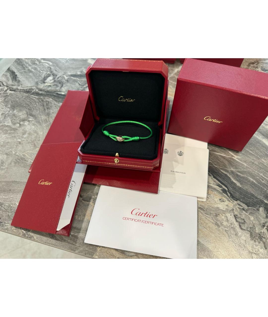 CARTIER Зеленый браслет из розового золота, фото 3