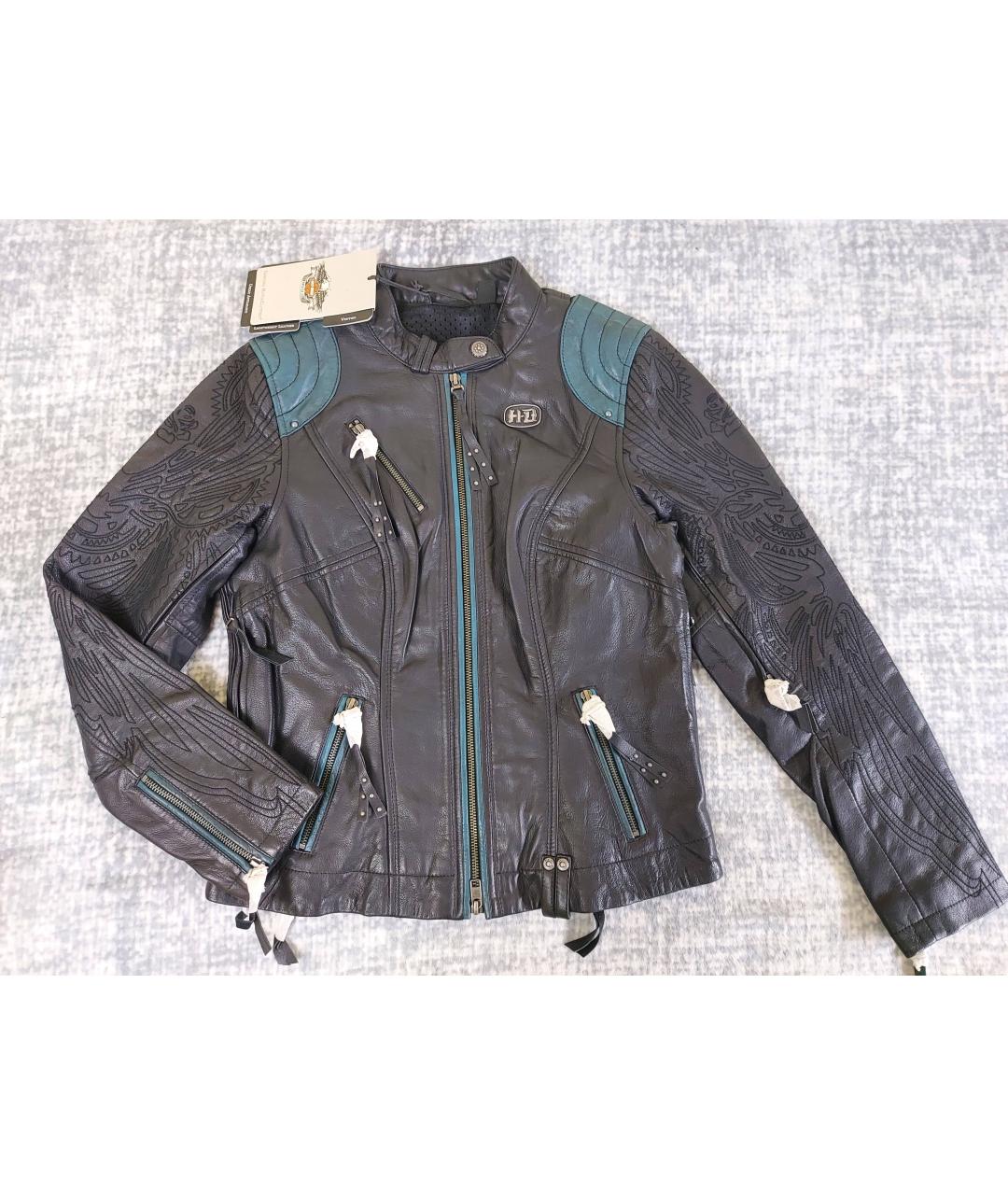 Harley Davidson Черная кожаная куртка, фото 3