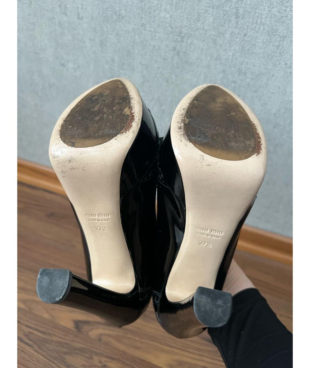 MIU MIU Черные туфли из лакированной кожи, фото 4