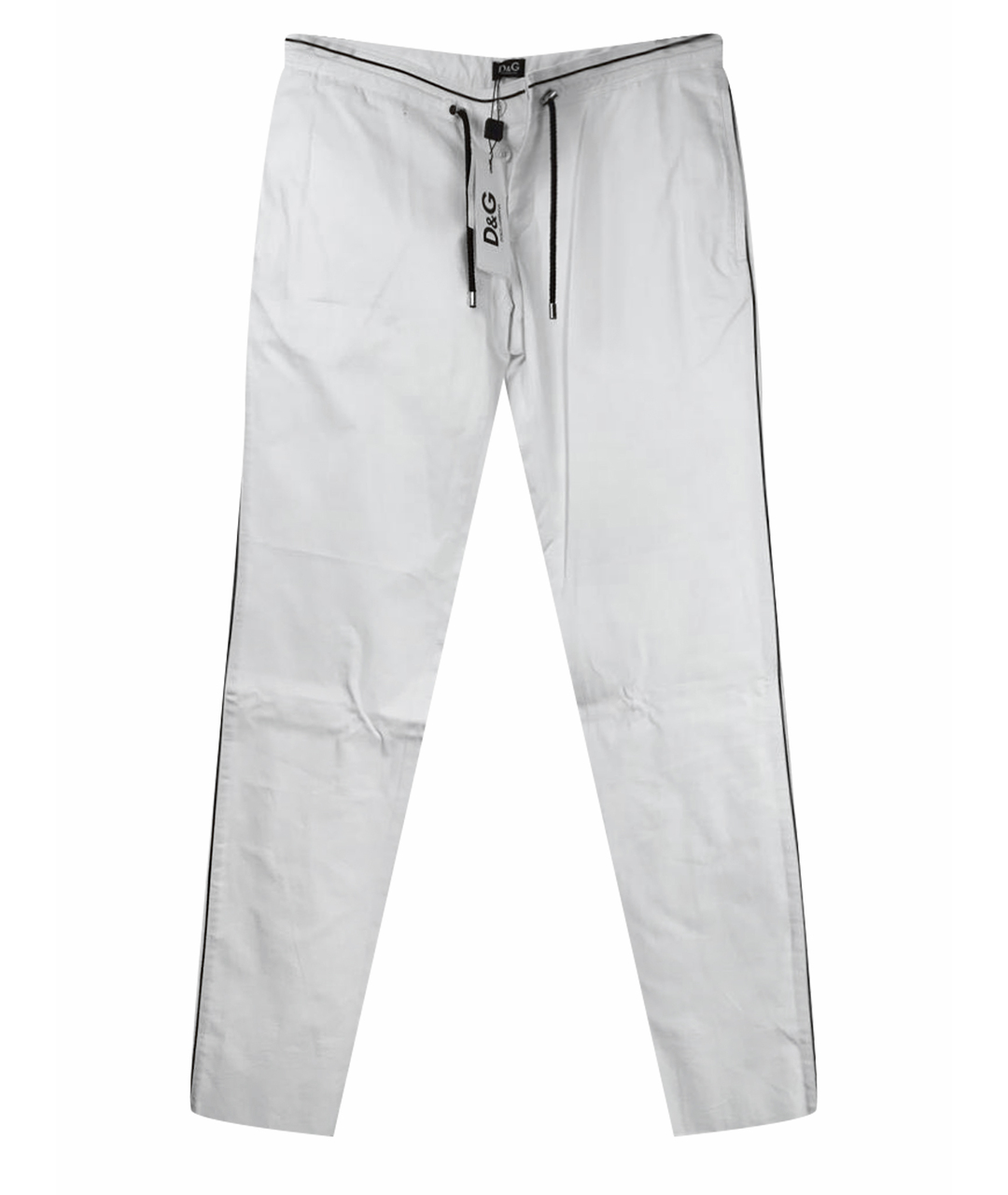 DOLCE&GABBANA Белые хлопковые повседневные брюки, фото 1
