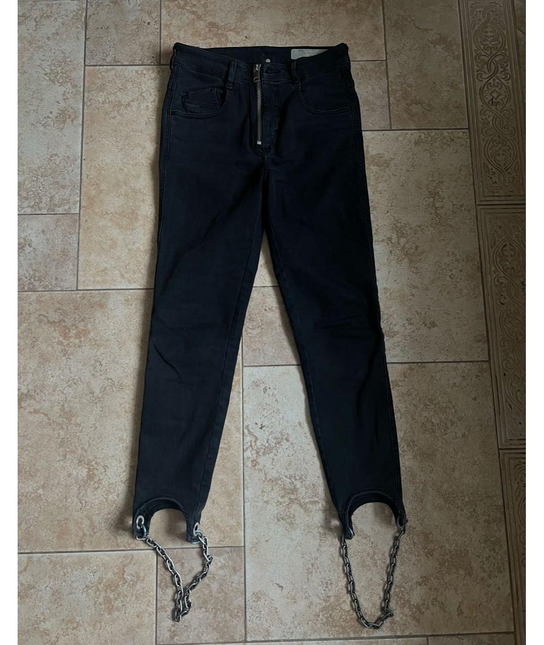 DIESEL Черные хлопко-полиэстеровые джинсы слим, фото 9