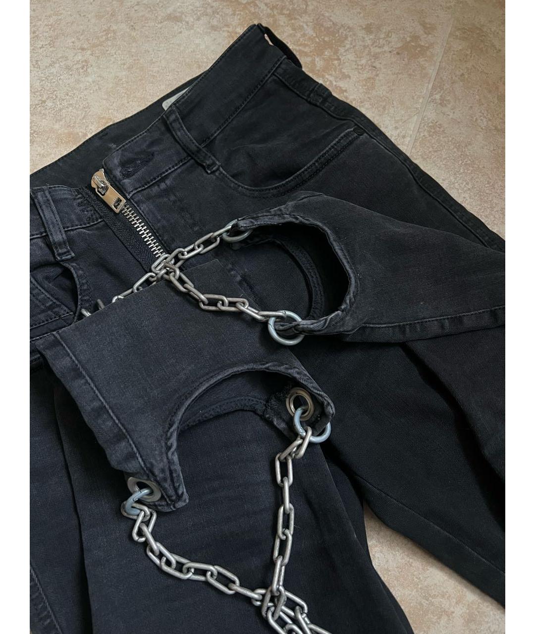 DIESEL Черные хлопко-полиэстеровые джинсы слим, фото 4