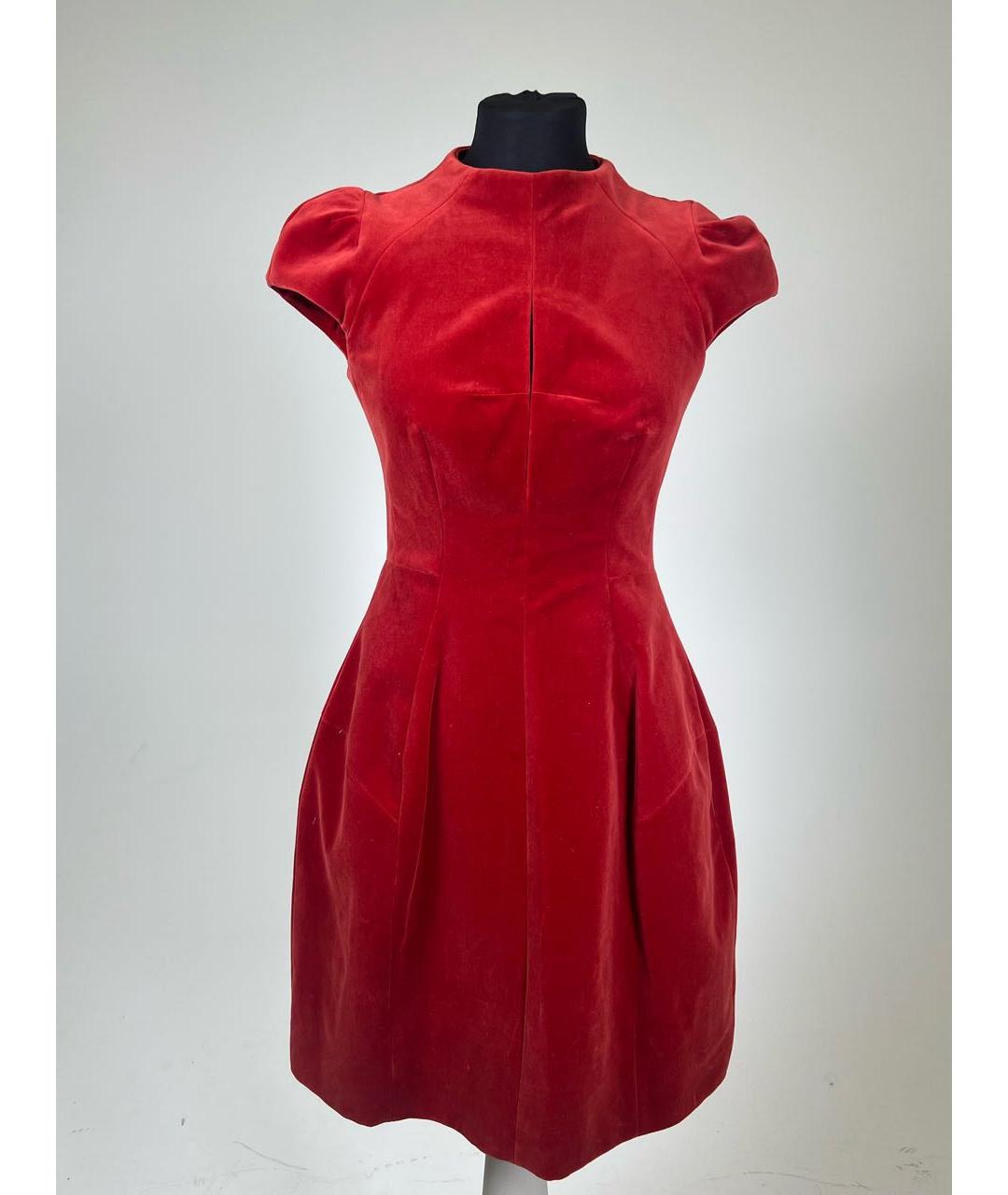 CARVEN Красное ацетатное коктейльное платье, фото 6