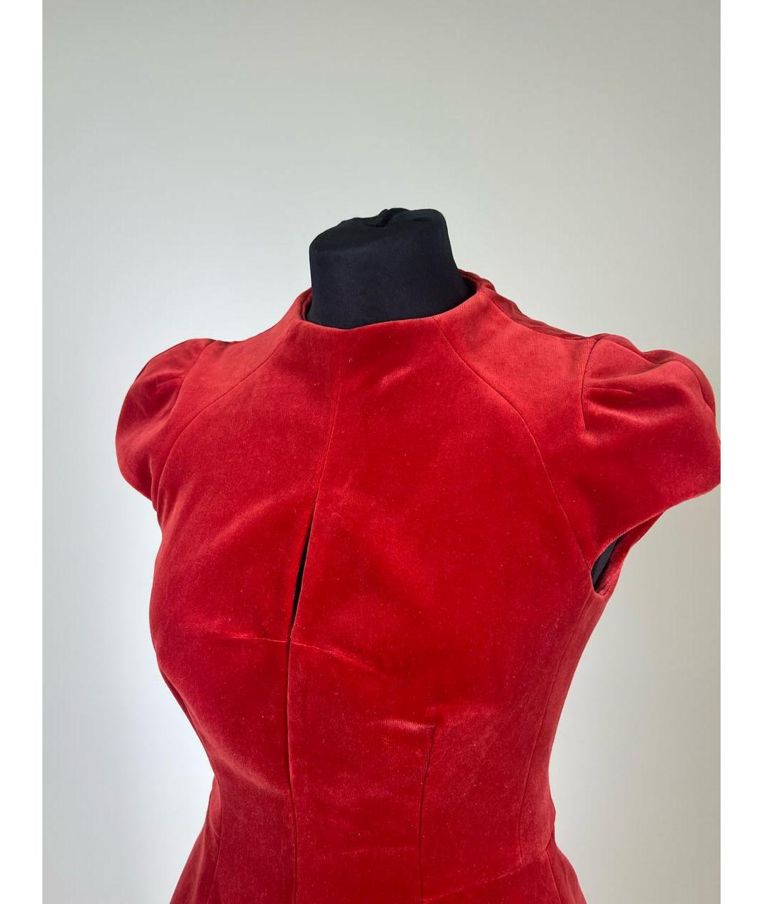 CARVEN Красное ацетатное коктейльное платье, фото 3