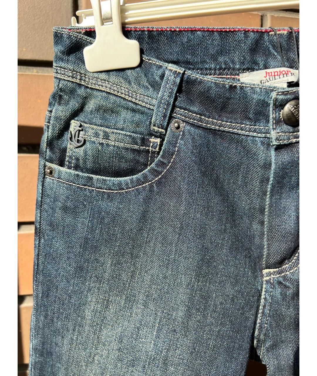 JUNIOR GAULTIER Темно-синие деним детские джинсы, фото 3