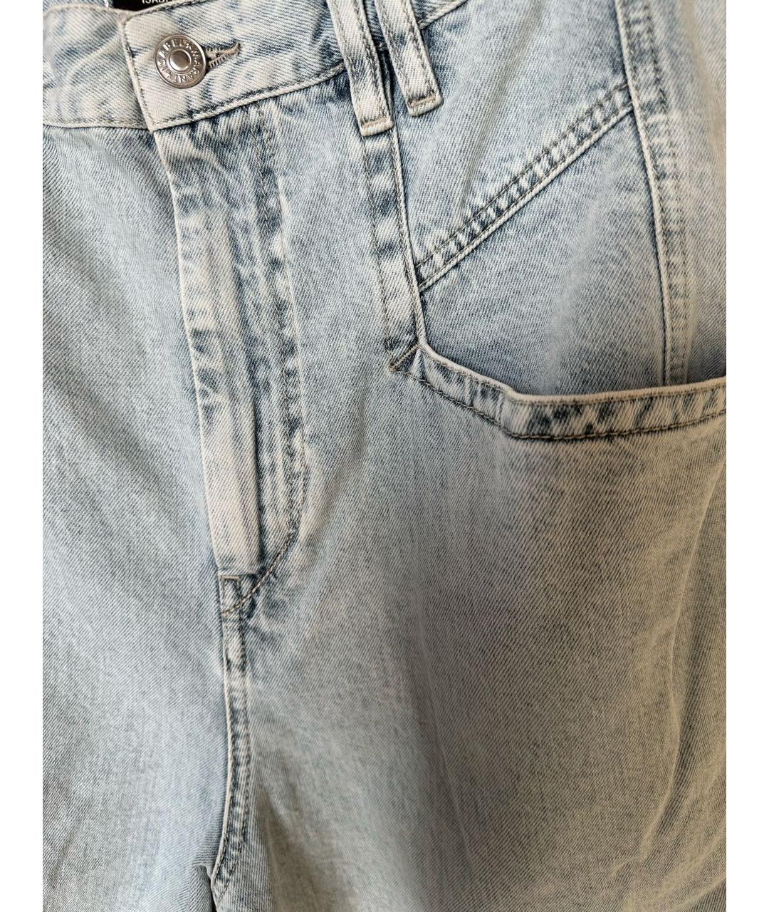 ISABEL MARANT Голубые хлопко-эластановые джинсы слим, фото 3