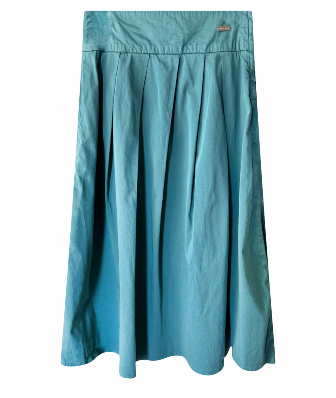 PAUL & SHARK Зеленая хлопко-эластановая юбка миди, фото 1