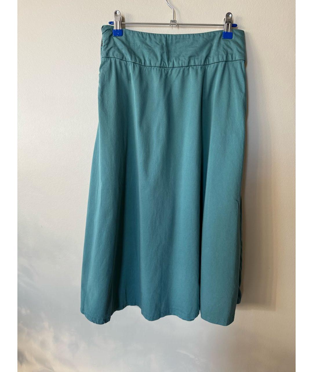 PAUL & SHARK Зеленая хлопко-эластановая юбка миди, фото 2