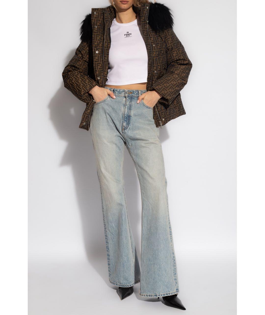 FENDI Коричневая полиэстеровая куртка, фото 5